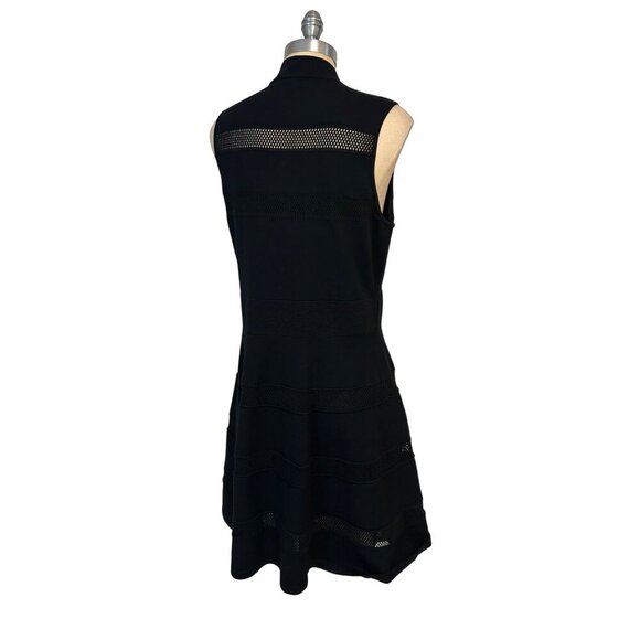 Kate Spade Black Sleeveless Mock Neck Mesh Panel Sweater Dress Womens XL - Picture 4 of 7
